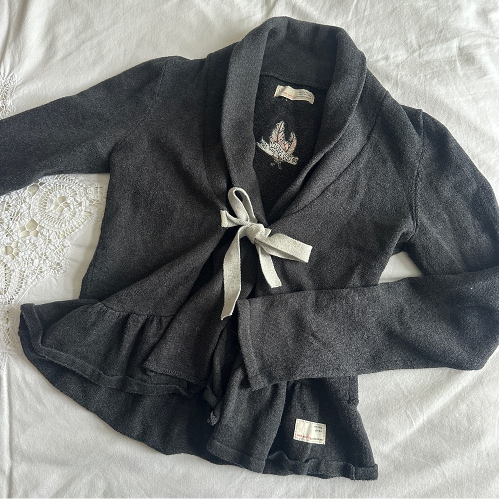 Odd Molly Charcoal Gray Cardigan